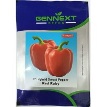 F1 Hybrid Sweet Pepper Red Ruby - Gennext 1gm (400-500seeds)