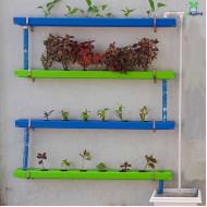 32 Plants Wall Mounted Balcony Hydroponics Setup