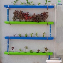 32 Plants Wall Mounted Balcony Hydroponics Setup