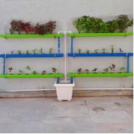 48 Plants Wall Mounted Balcony Hydroponics Setup