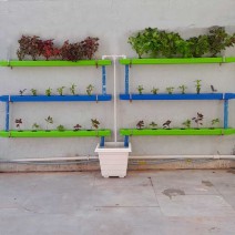 48 Plants Wall Mounted Balcony Hydroponics Setup