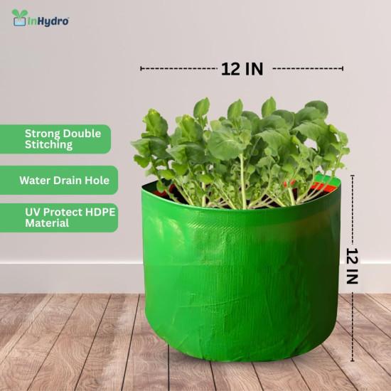 Grow Bags  12 x 12 inches (250 GSM ) Round HDPE  – UV Protected (Pack of 5)
