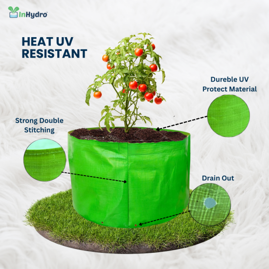 Grow Bags  18 x 12 (250 GSM ) Round HDPE  – UV Protected (Pack of 5)