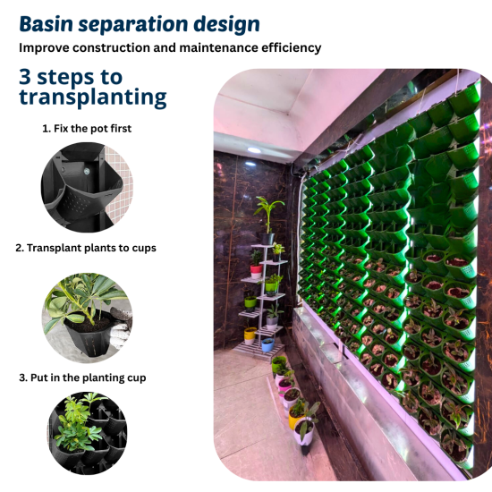 Vertical Hydroponics Wall Garden – Indoor & Outdoor Living Green Wall System | Modular Easy-Install Panels for Home, Balcony, Office & Café
